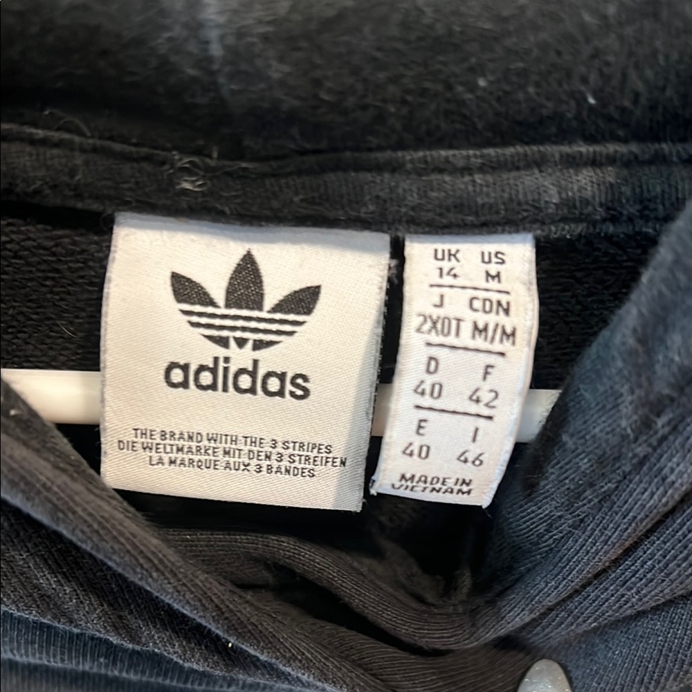 Adidas Black Cropped Hoodie - Picture 3 of 5